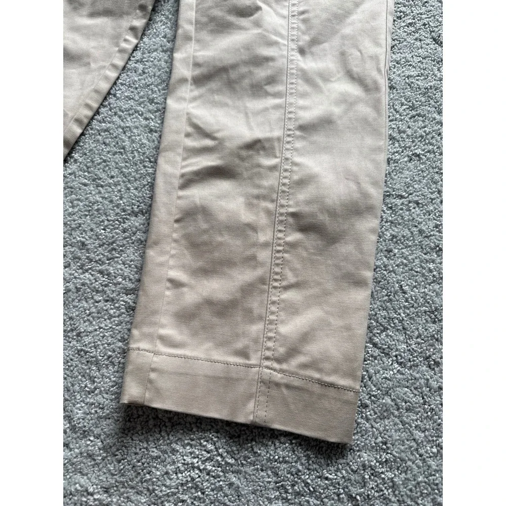 A New Day Womens Tan Khaki High Rise Cargo Pants Straight Leg Stretch Size 2